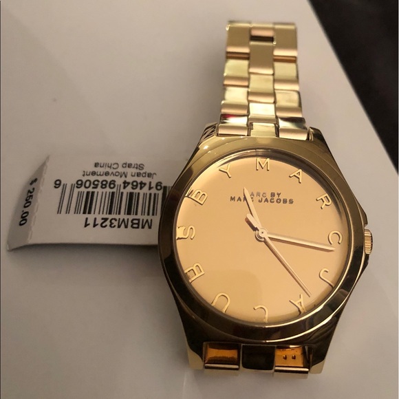 Marc by Marc Jacobs gold mirrored dial watch